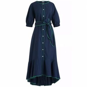 J.Crew Tipped Cotton Poplin Dress